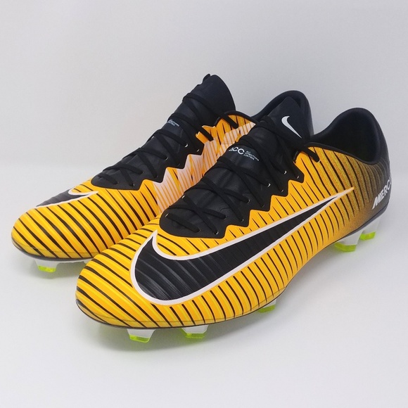 Sale Nike Mercurial Vapor Flyknit Ultra FG Black Gold Orange